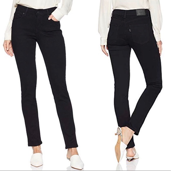 levi's mid rise skinny jeans black